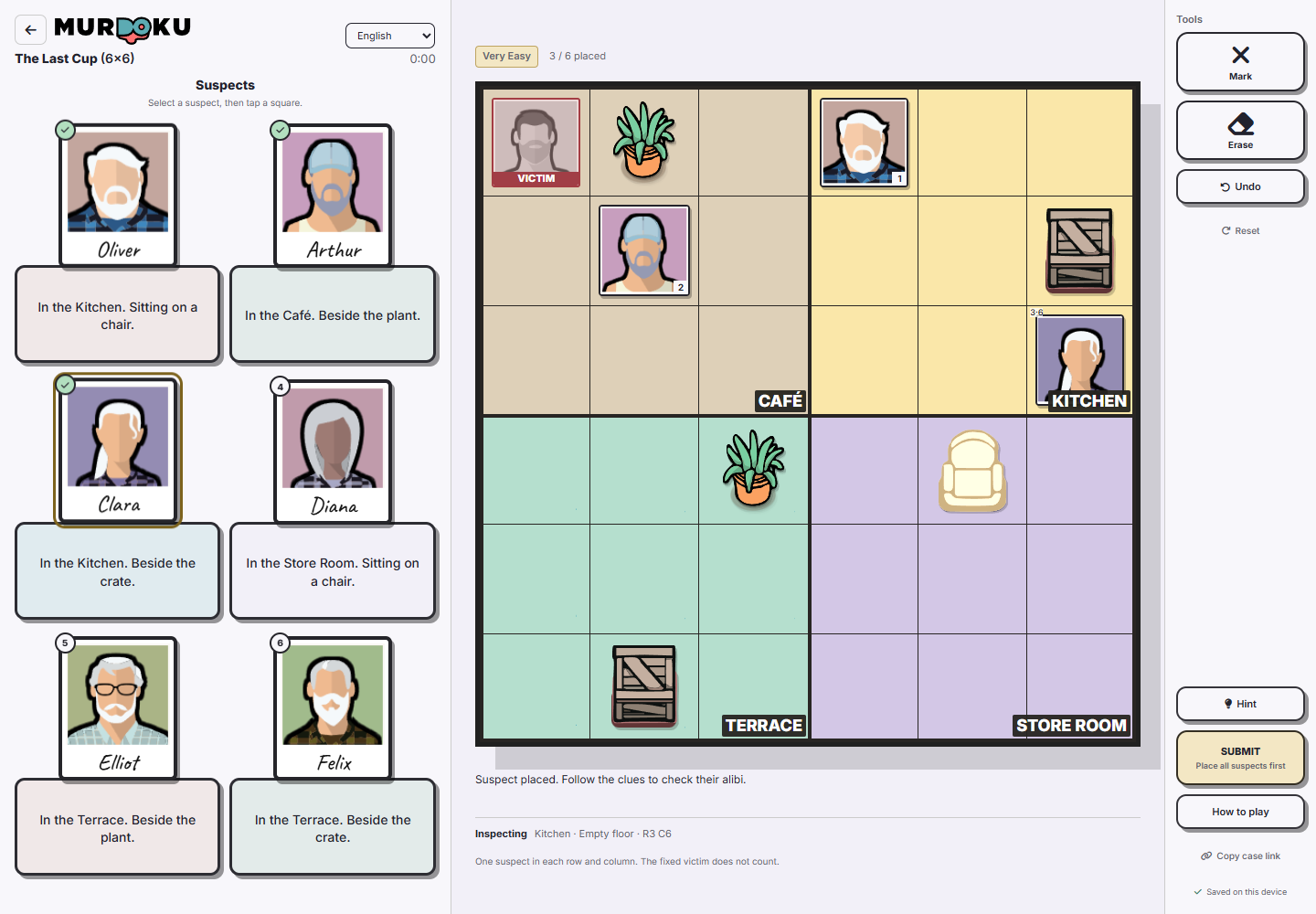 Murdoku Game murder mystery puzzle with colorful rooms and suspects